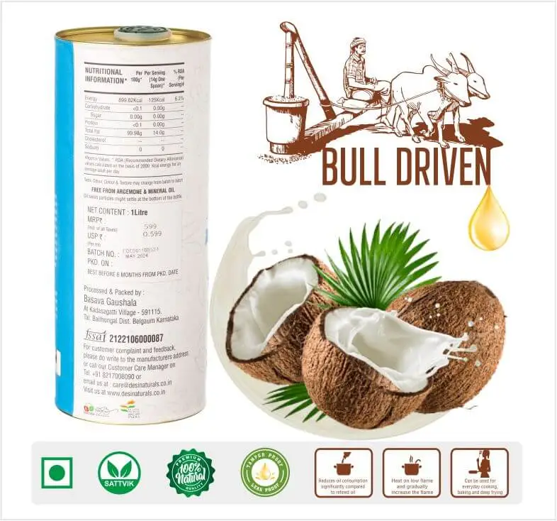 Bull Driven Coconut Oil - 1 Litre