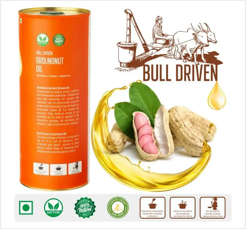 Bull Driven Ground Nut Oil - 1 Litre