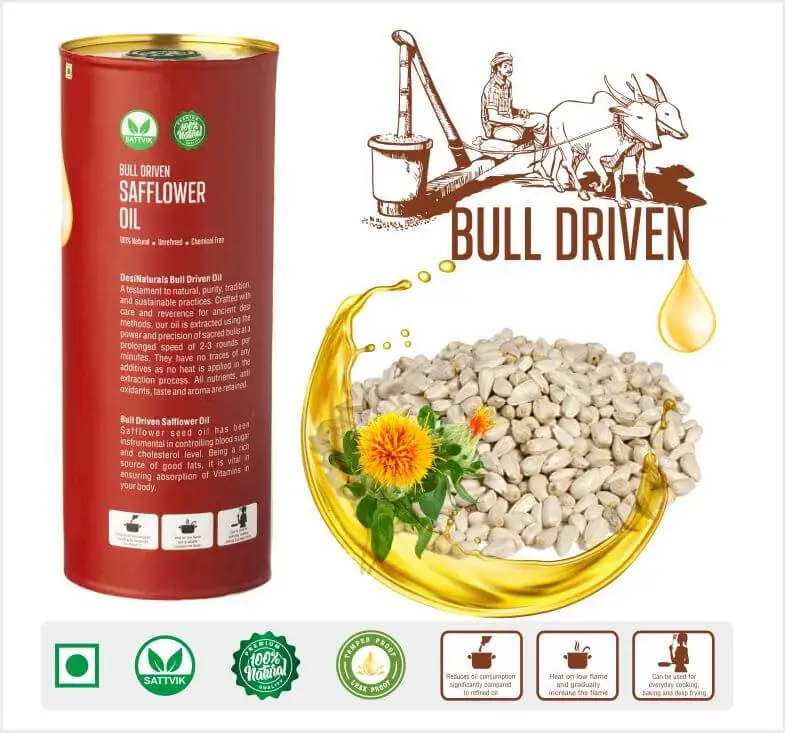 Bull Driven Safflower Oil
1 Litre